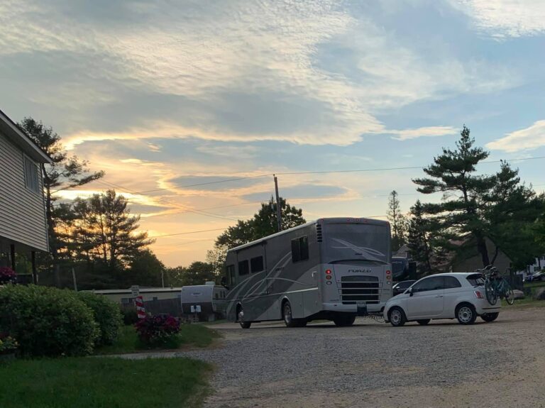 Campground sites at the start of an operating day
