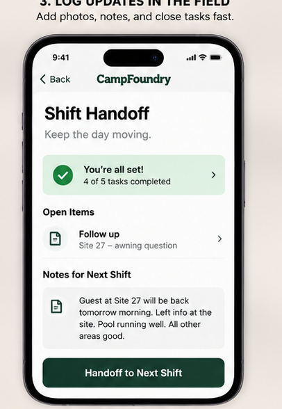 My Day shift handoff mobile view